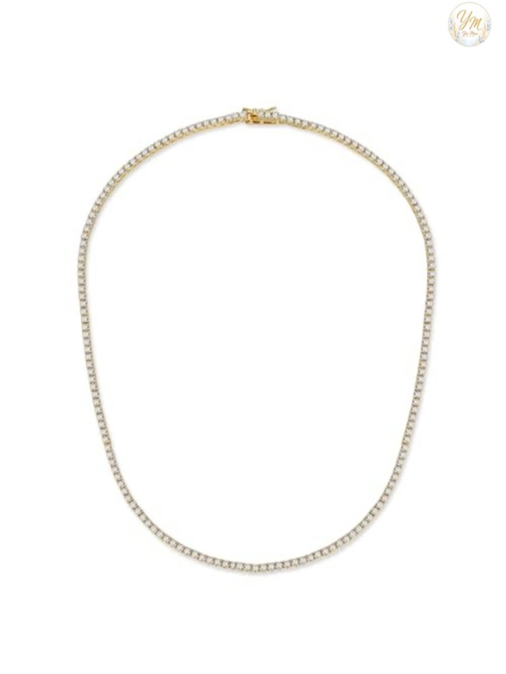 18K Gold Plated Cubic Zirconia Tennis Necklace 16-22 Inch Fine Jewelry